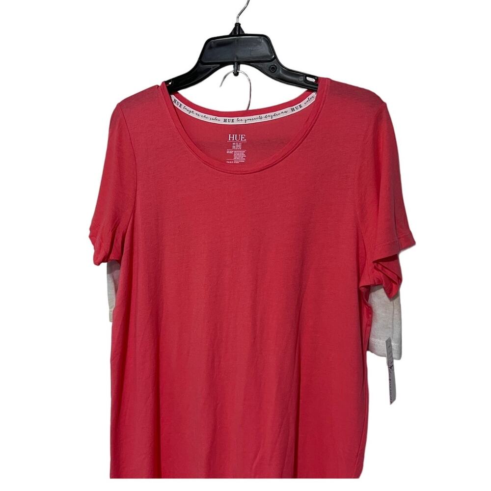 INSOMNIAX & HUE PAJAMA LOUNGE MIXED SET MULTI SHORT & CORAL T-SHIRT MEDIUM/LARGE